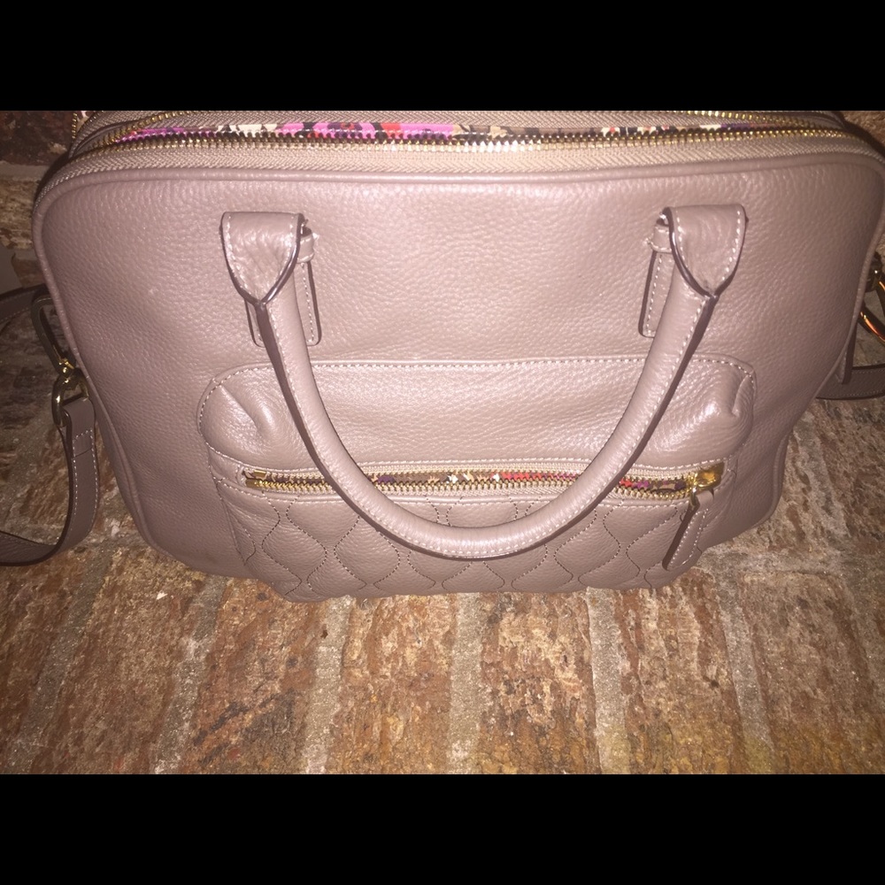 Vera Bradley quilted triple compartment satchel